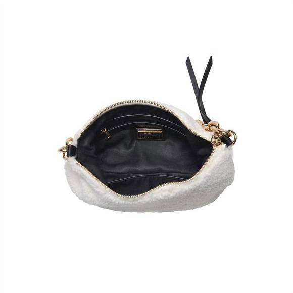 NEW URBAN EXPRESSIONS sherpa crossbody bag in white - Picture 6 of 8